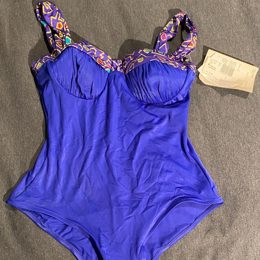Catalina Royal Blue Swimsuit with Gold Accents